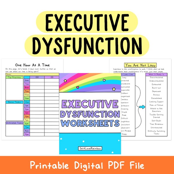 Executive Dysfunction Workbook | Anxiety | ADHD | Organization | Depression