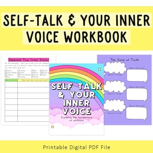 Self-Talk & Your Inner Voice Self-Worth Inner Critic Mental Health Workbook Mental Wellness image 10