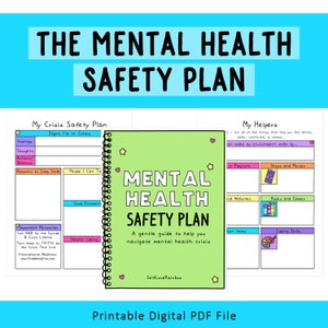 Mental Health Crisis Safety Plan | Depression | Anxiety | Self-Care Worksheets | Mental Health Tools