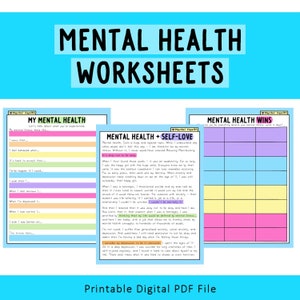 Mental Health Worksheets  | Mental Health Tracker | Anxiety | Depression