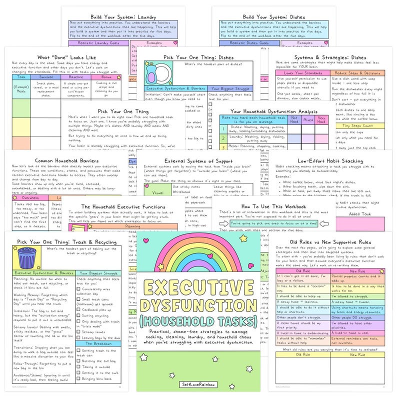 Executive Dysfunction: Household Tasks Workbook | Anxiety | ADHD ...