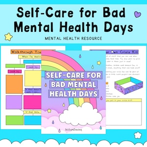 Cura di sé per le giornate difficili a livello di salute mentale / Depressione / Ansia / Schede di lavoro per la cura di sé