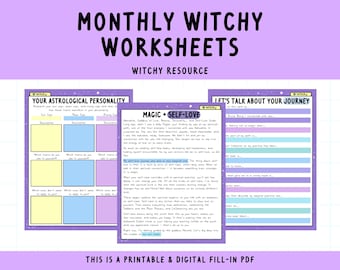 Cahier d'exercices sur l'amour de soi : module complémentaire Witchy | Prendre soin de soi | Aide personnelle | Croissance personnelle | Bullet journaling