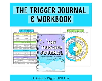 The Trigger Journal | Understanding Your Triggers | Trauma Journaling | PTSD | Thought Processing | Therapy Tools | Trigger Processing