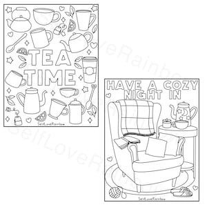 Printable Cozy Hygge Coloring Page