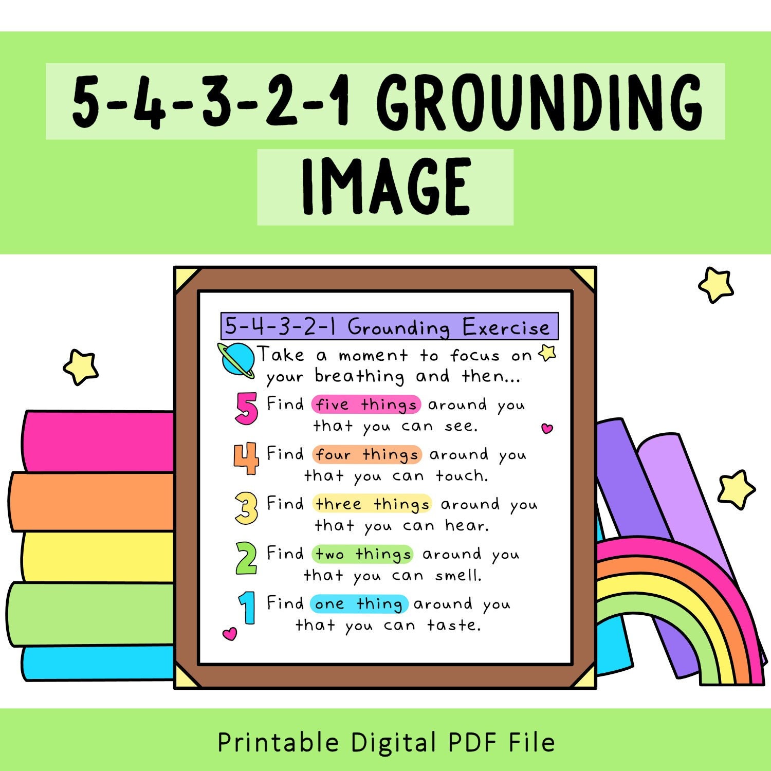 5-4-3-2-1 Grounding | Printable Art | Colorful Wall Art | Classroom Poster | Coping Skills | Therapist Office | Calm Corner - Etsy 5-4-3-2-1-grounding-printable-art-colorful-wall-art-classroom-poster-coping-skills-therapist-office-calm-corner-etsy