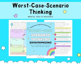 Worst-Case Scenario Thinking | Mental Health Worksheets | Self-Help | Catastrophizing | Cognitive Distortions | Thought Processing | CBT