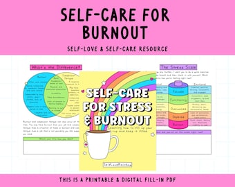 Self-Care for Burnout Workbook: Stress & Mental Health (PDF)