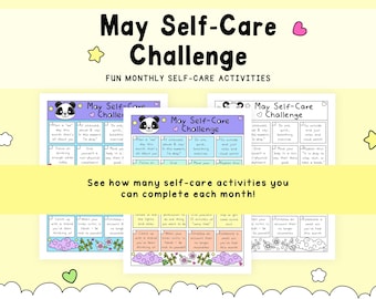 May Self-Care Challenge, Self-Love Tracker, Monthly Reset Printable, Self Love Activity