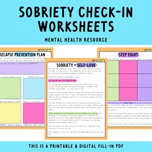 Sobriety Worksheets Recovery AA Addiction Sober Life 12 Steps Sobriety Worksheets Recovery AA Addiction Sober Life 12 Steps
