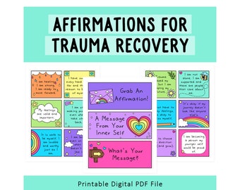 Affirmations for Trauma Recovery | Positive Messages | Affirmation Cards Deck| Printable Cards