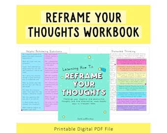 How To Reframe Your Thoughts | Emotional Wellness |  Change Negative Beliefs | Self-Talk | Therapy Tool | Mental Health Counseling Aid