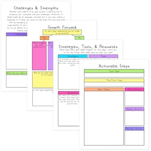 Goal Setting Workbook Anxiety ADHD Organization Depression Attainable Goals Planning Habits Reflections Productivity image 4