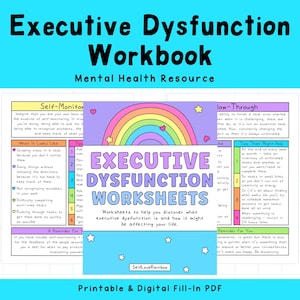 Executive Dysfunction Workbook | Anxiety | ADHD | Organization | Depression