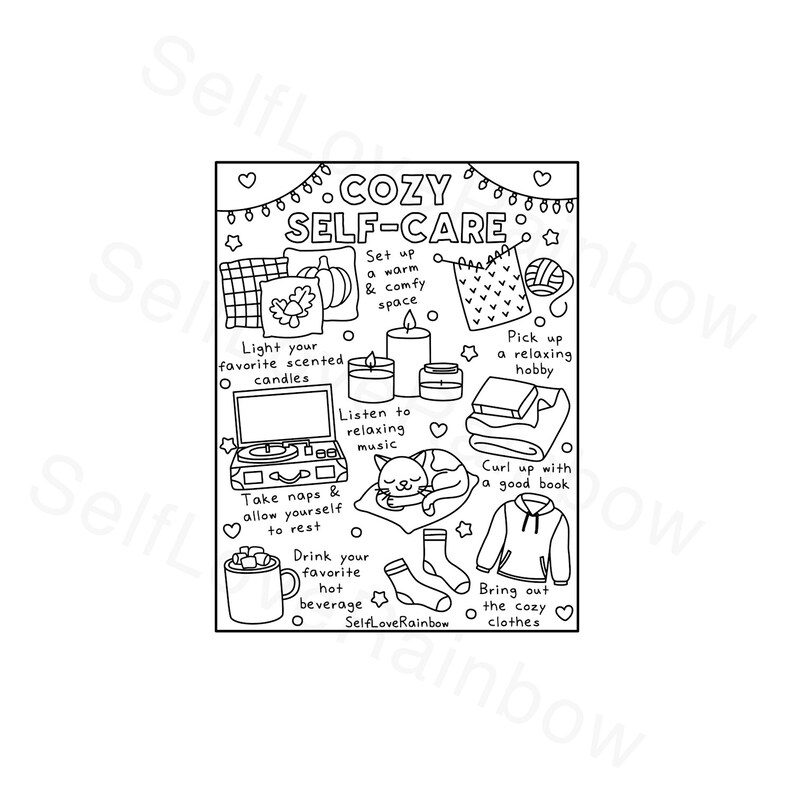 Cozy hygge Coloring Pages Printable Hand Drawn Fall Etsy Cozy hygge Coloring Pages Printable Hand Drawn Fall Etsy
