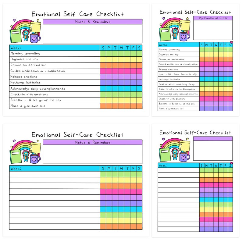 Self-Care Checklists | Selfcare Journal | Tracker | Wellness | Wellbeing | Mindfulness | Mental Health| Digital Printable image 3