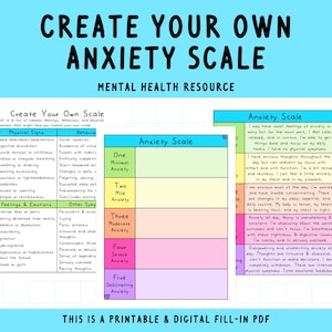 Anxiety Scale | Anxiety Tools | Worksheets | Self-Help | Mental Health | Create Your Own Scale | GAD | General Anxiety | Therapy Resource