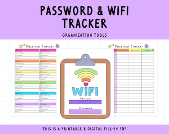Printable Password & Website Login Tracker (Digital Download)