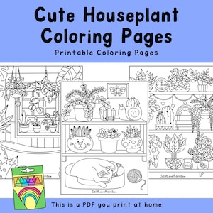 House Plant Coloring Pages: Succulents, Hand Drawn (PDF)