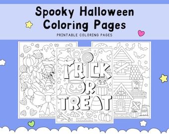 Spooky Halloween Coloring Pages | Trick or Treat, Haunted House (PDF)