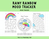 Rainy Rainbow Mood Tracker: Printable Mental Health Log (PDF)
