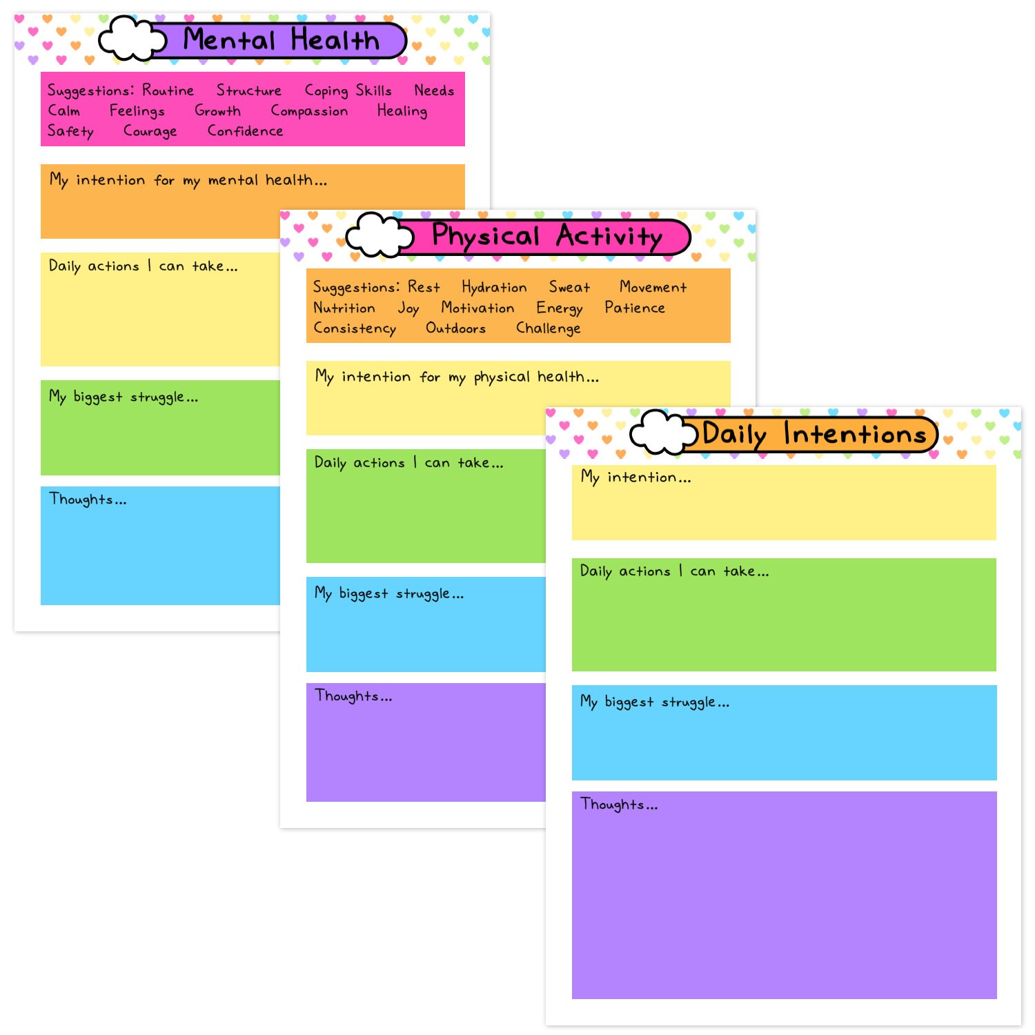 Setting Daily Intentions Worksheets.pdf Daily Intentions Workbook | Manifestation | Goal Setting Workbook ...