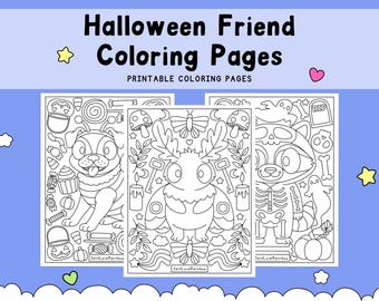 Halloween Friends Coloring Pages, Spooky Animals, Mothman (Digital Download)