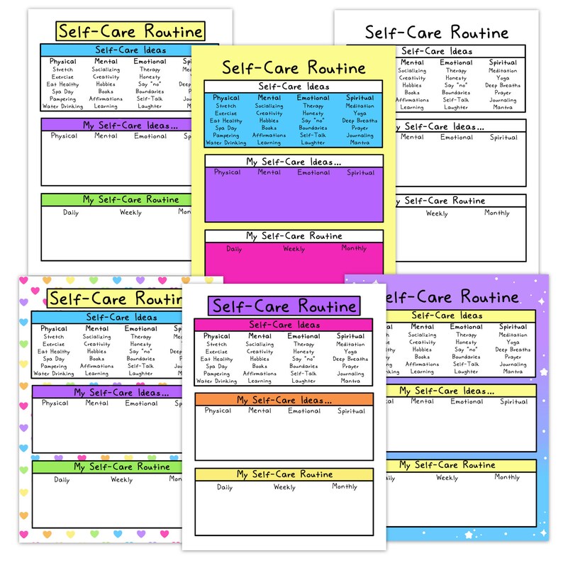 Self-Care Routine Worksheet | Printable | Self-Love | Love Yourself image 3
