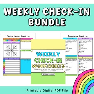 Weekly Check-In Pages Bundle | Mental Health | Symptom Tracker | Chronic Illness | Kid and Teen Mental Health | School Resources