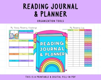 Reading Journal Planner: Book Tracker, Reviews, Challenge (Digital or Printable)
