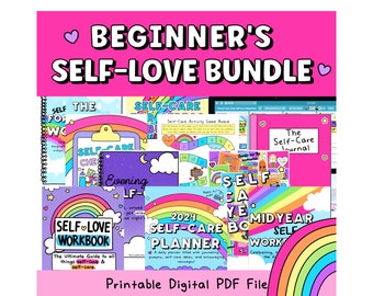 Beginner's Self-Love Bundle | Self-Care | Self-Love Worksheets | Self-Love Course | Self-Love Kit | Mindfulness Journal | Wellness