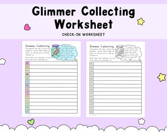 Glimmer Worksheet, Nervous System Regulation Printable PDF in Color and Black and White