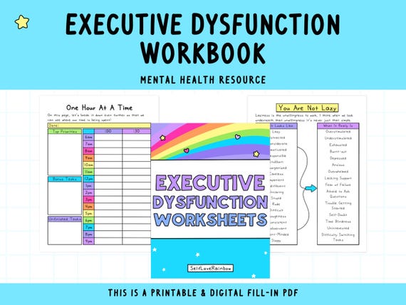 Executive Dysfunction Workbook | Anxiety | ADHD | Organization | Depression