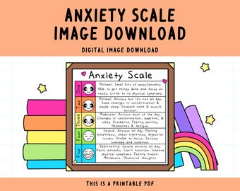 Anxiety Scale Art Print: Coping Skills Poster (Digital Download)