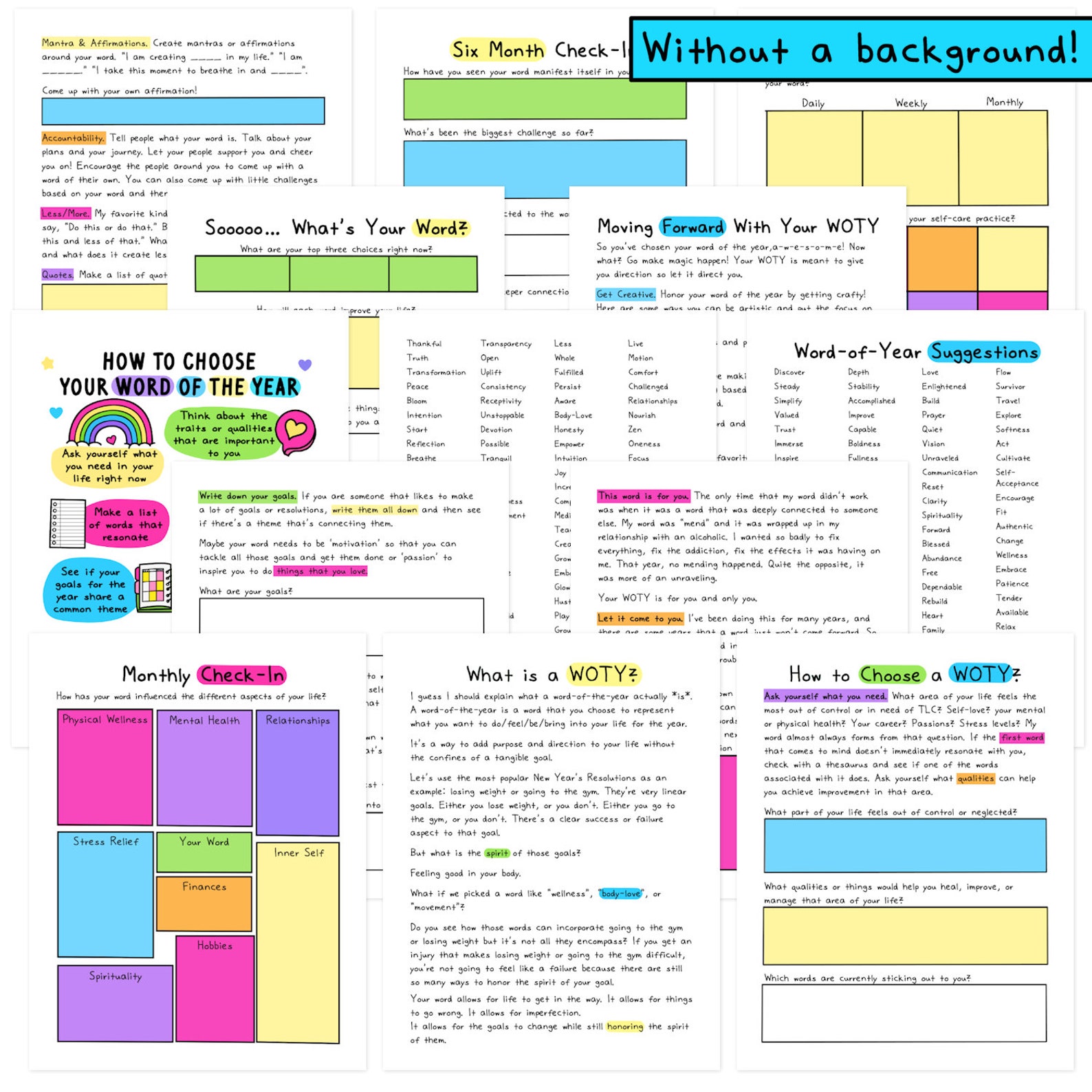 Word-of-the-year Mini Guidebook | Goals | Resolutions | Word of the ...