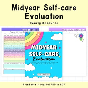 Cuaderno de evaluación de autocuidado de mitad de año: Reflexión y registro (Descarga digital)