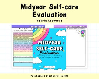 Midyear Self-Care Evaluation Workbook: Reflection & Check-In (Digital Download)