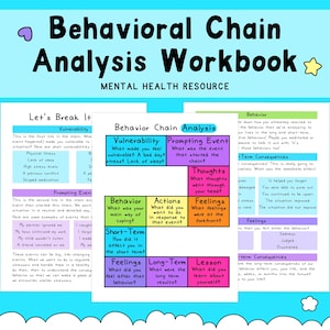 Behavior Chain Analysis | Mental Health Worksheets | Self-Help | Anger Management | DBT | Therapy Tools | Self-Regulation | CBT