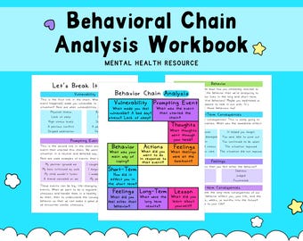 Behavior Chain Analysis | Mental Health Worksheets | Self-Help | Anger Management | DBT | Therapy Tools | Self-Regulation | CBT