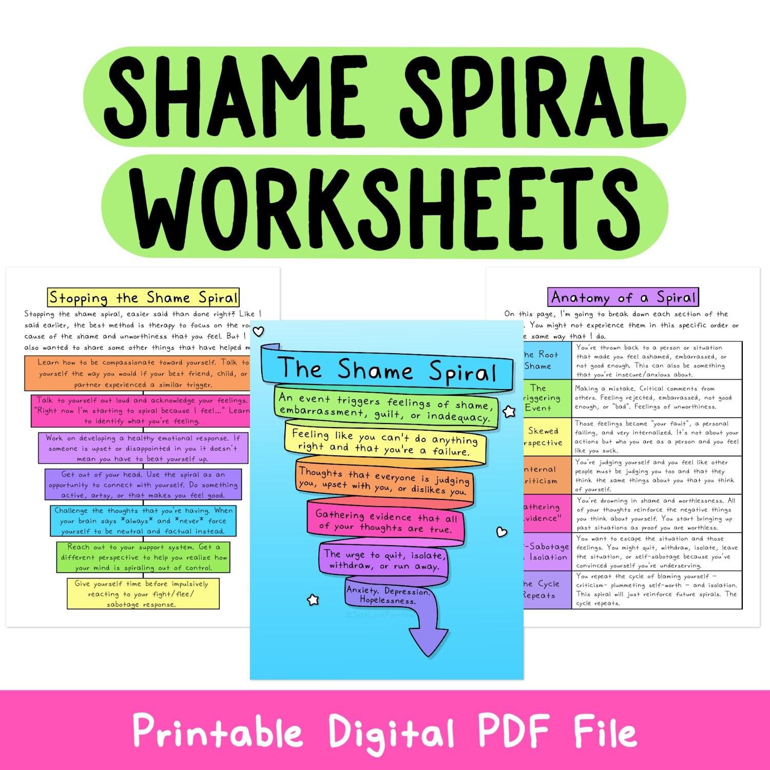 shame spirals spiraling guilt self worth etsy hong kong