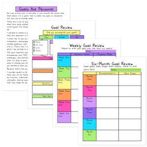 Goal Setting Workbook Anxiety ADHD Organization Depression Attainable Goals Planning Habits Reflections Productivity image 3