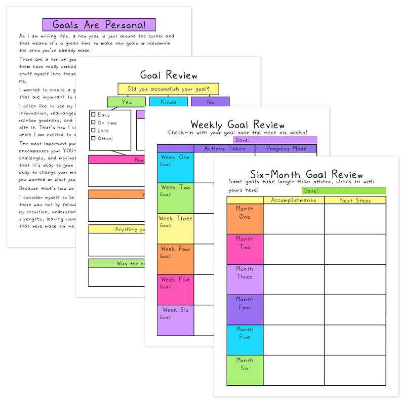 Goal Setting Workbook Anxiety ADHD Organization Depression Attainable Goals Planning Habits Reflections Productivity image 3