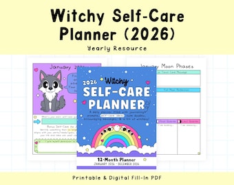 2026 Witchy Self-Care Planner | Self-Love Planner |Grimoire & Tarot Journal | Book of Shadows (Digital Download)