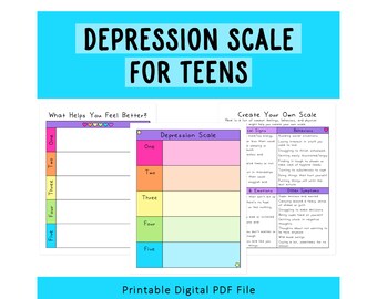 Depression Scale for Teens | Teen Mental Health | School | Journaling for Students | High School Mental Health | Teenager Mental Health