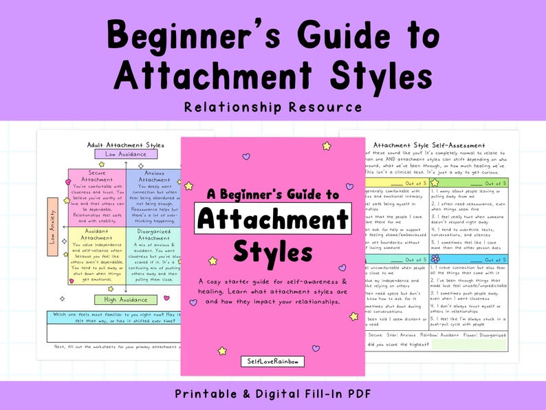 Attachment Styles Workbook | Anxious, Avoidant & Secure | Relationship Guide | Attachment Theory | Emotional Regulation | Trust Issues image 1