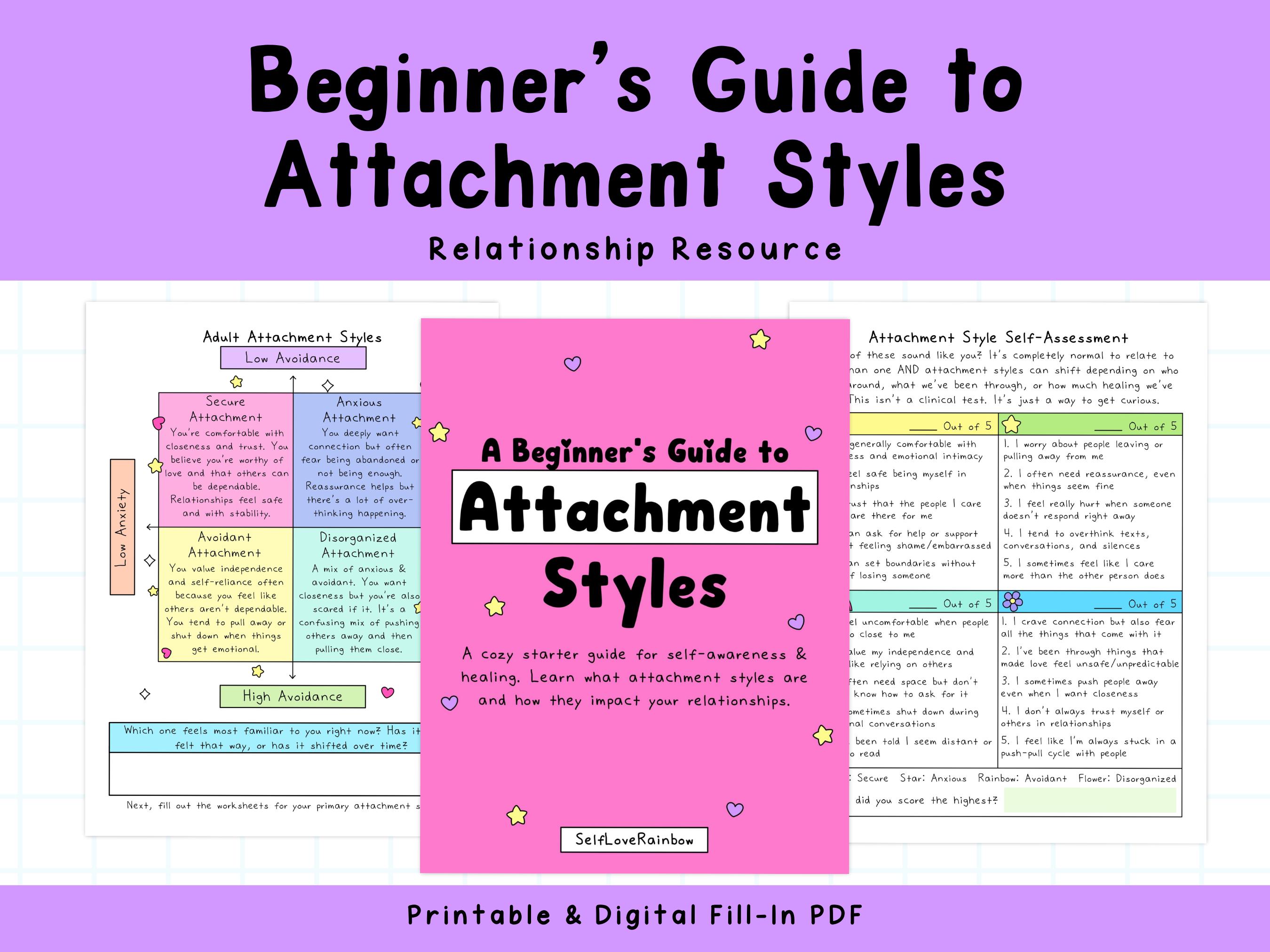 Attachment Styles Workbook | Anxious, Avoidant & Secure | Relationship ...