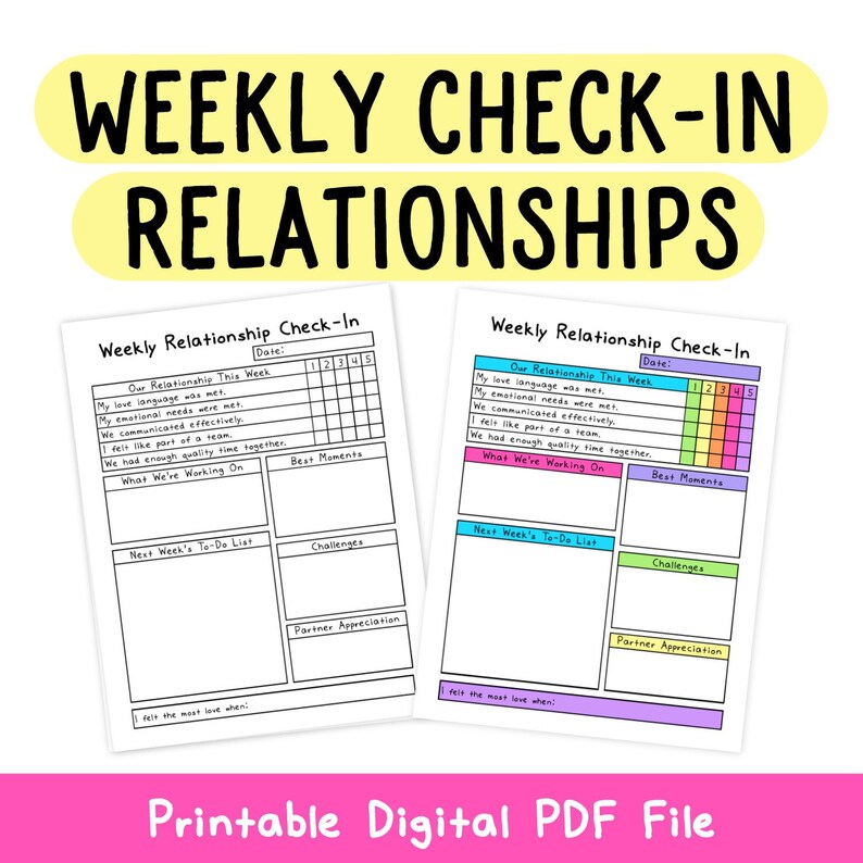 Weekly Relationship Checkin Love Languages Couples Etsy Australia