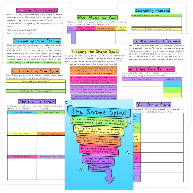 Shame Spiral Worksheets