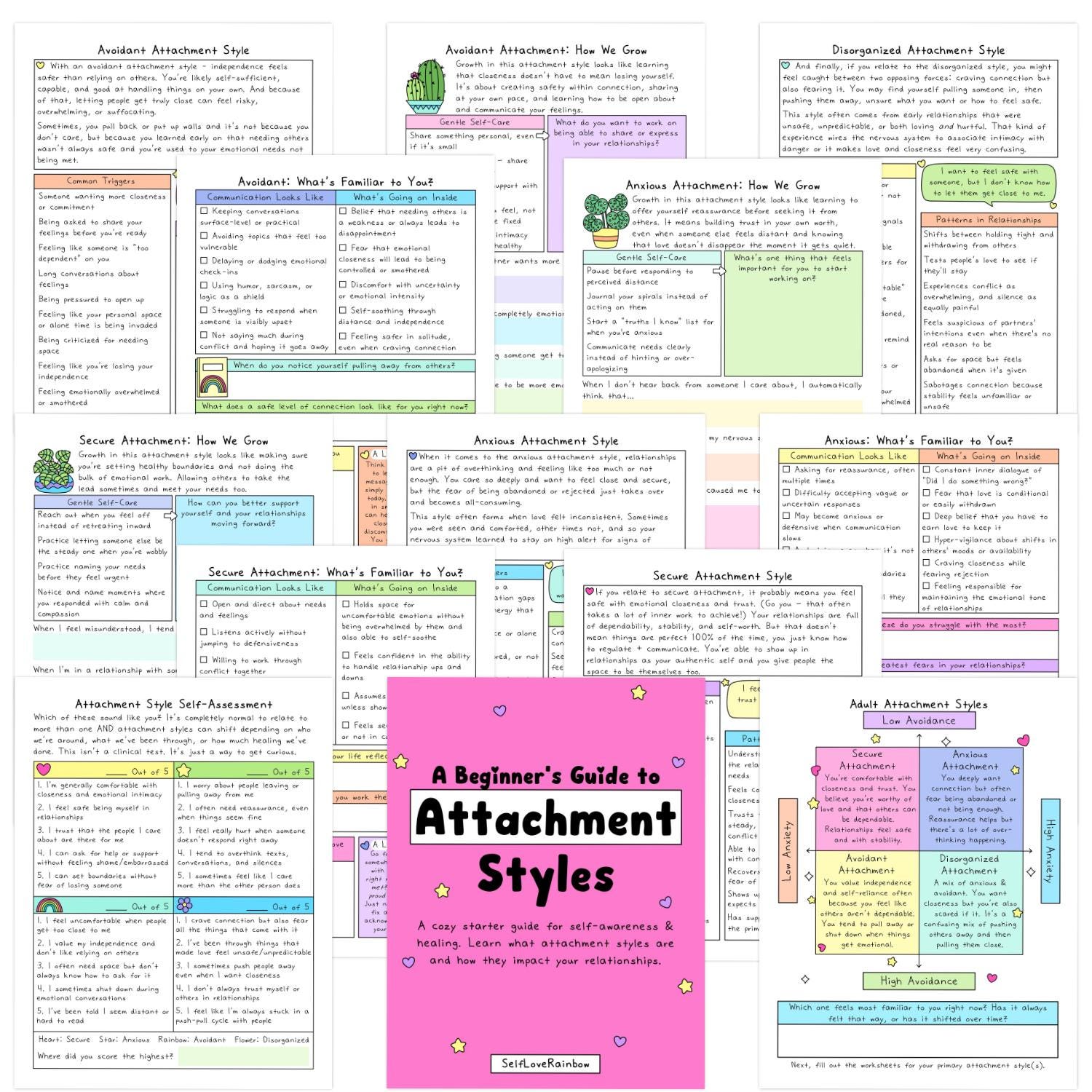 Attachment Styles Workbook | Anxious, Avoidant & Secure | Relationship ...