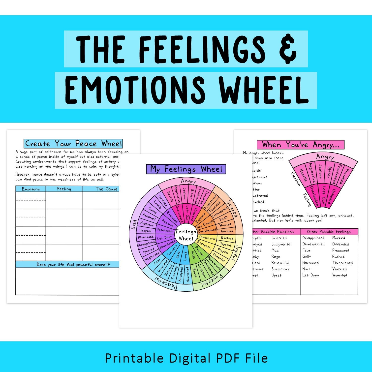feelings-wheel-emotion-wheels-mental-health-worksheet-etsy-norway